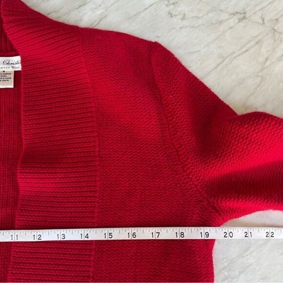 Marisa Christina  Red Cardigan Soft 100% Merino Wool size M - Picture 4 of 6